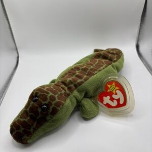 TY Beanie Baby ALLY the Pink Alligator 
(4th Gen hang tag)MWMTs Stuffed Animal